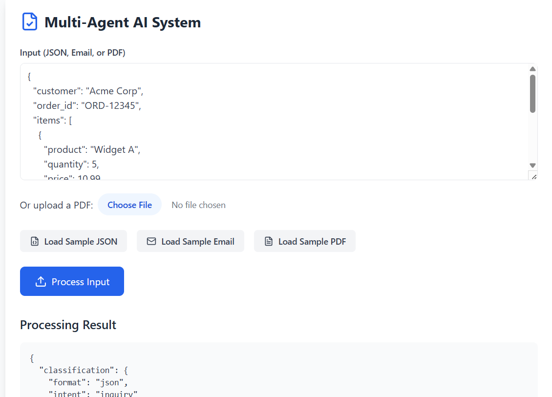Multi-Agent AI System Snapshot 1